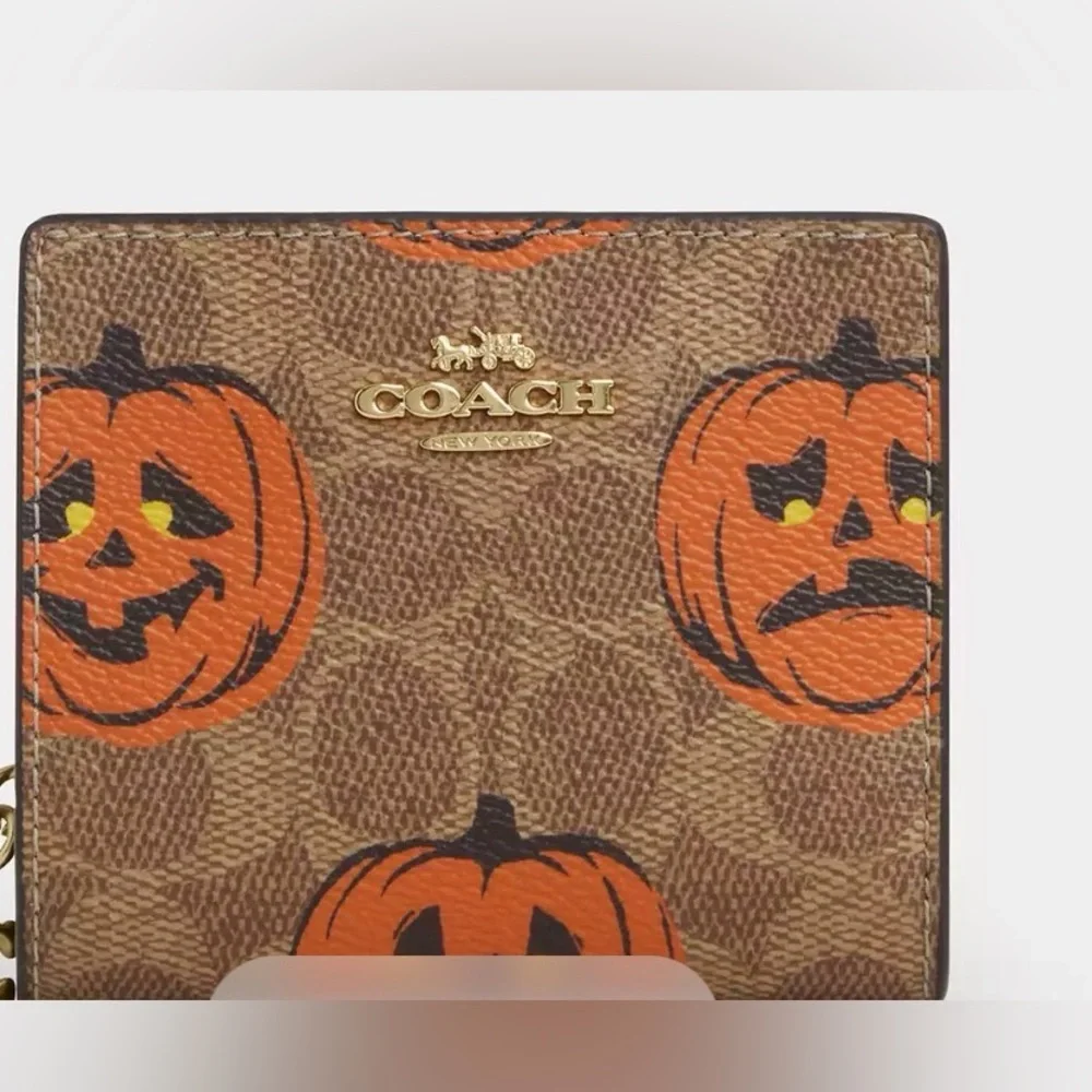 Snap Wallet In Signature Canvas With Halloween Print - Picture 2 of 3